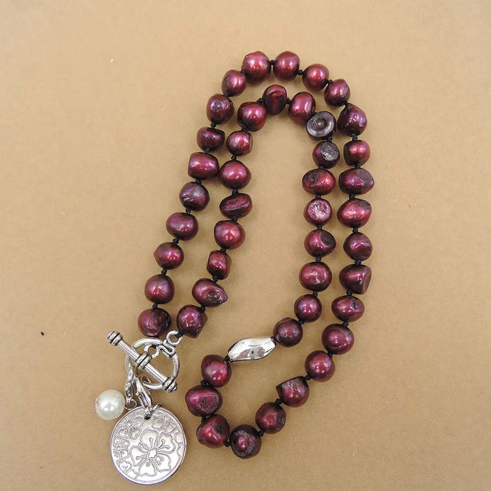 Рождественское ожерелье с подвеской из 100% натурального пресноводного жемчуга в