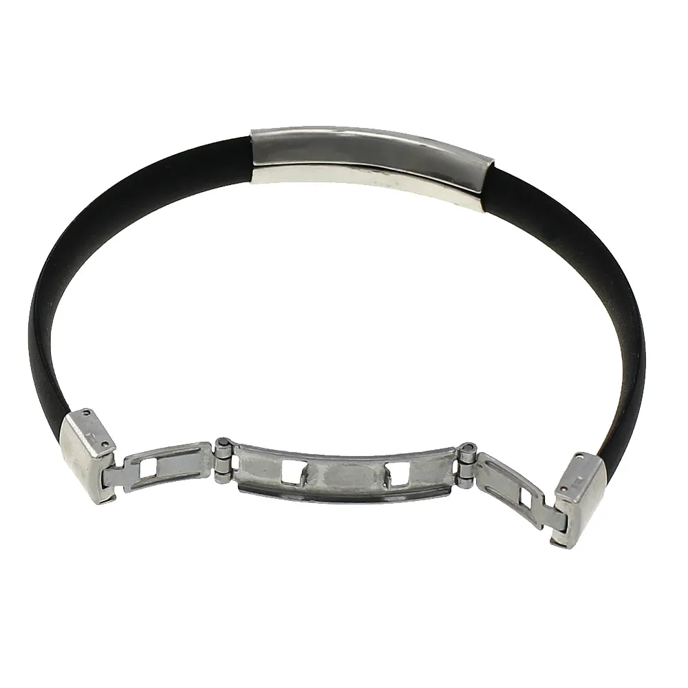 100 шт. мужские браслеты и из силикона нержавеющей стали Четырехсторонние