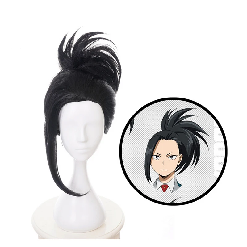 

My Hero Academia Boku no Hiro Akademia Momo Yaoyorozu Black Cosplay Wig+Wig Cap Anime cosplay Halloween Cosplay