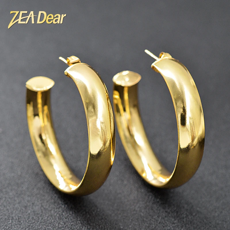 

ZEA Dear Jewelry Classic Big Round Earrings For Women Dubai Fashion Stud Earrings For Party Hot Selling Copper Jewelry Findings