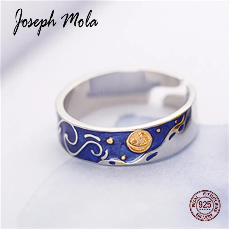Joseph Mola 925 пробы серебряное Ван Гог звездное небо Золотая Звезда луна изменяемое с