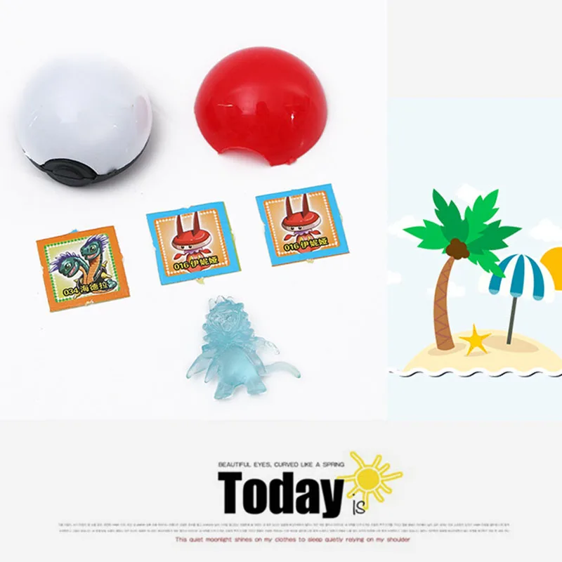 Kawaii Аниме фигурки 72 шт./лот многоцветные PoKeBall Монстр Пикачу пластиковые шарики