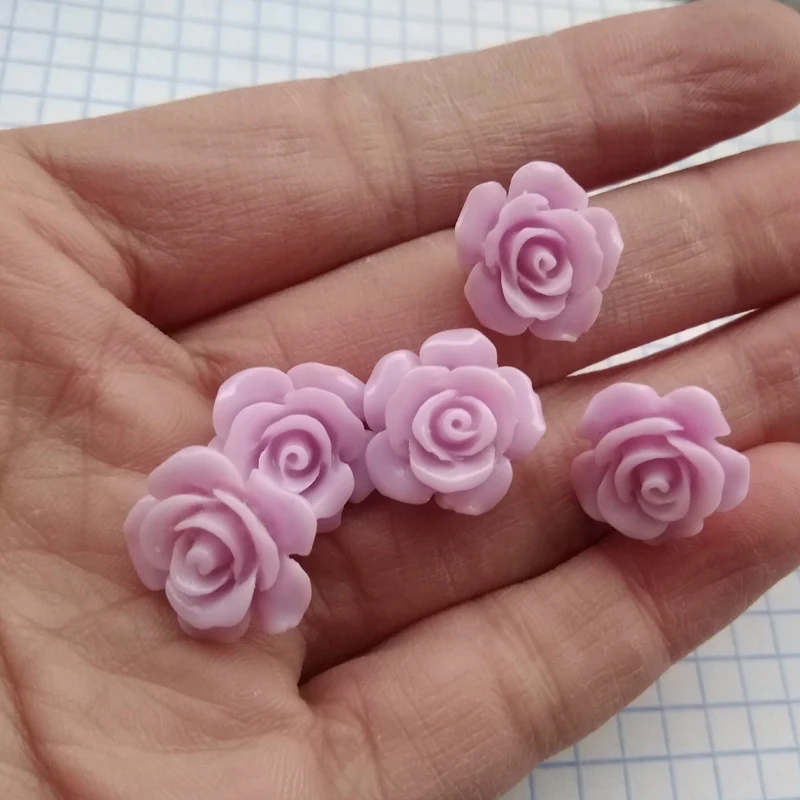 Light Purple 10 шт. 12 мм 15 мм коралловые бусины Camelia коралловые Цветочные бусины кабошон многоцветные для изготовления ювелирных изделий - Цвет: Light Purple