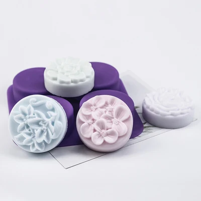 PRZY силиконовая форма для мыла с четырьмя отверстиями Гортензия DIY ручная работа