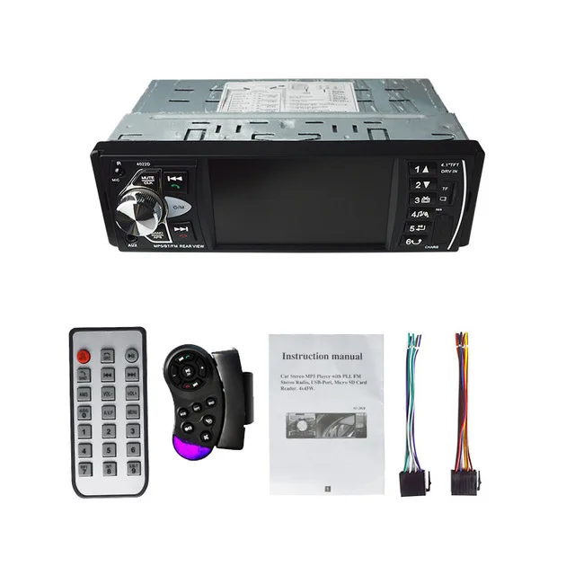 no camera 4022D 4,1 дюймов 1 Din автомагнитола Авто Аудио Стерео Авторадио bluetooth Поддержка камеры заднего вида USB рулевое колесо дистанционное управление - Цвет: no camera