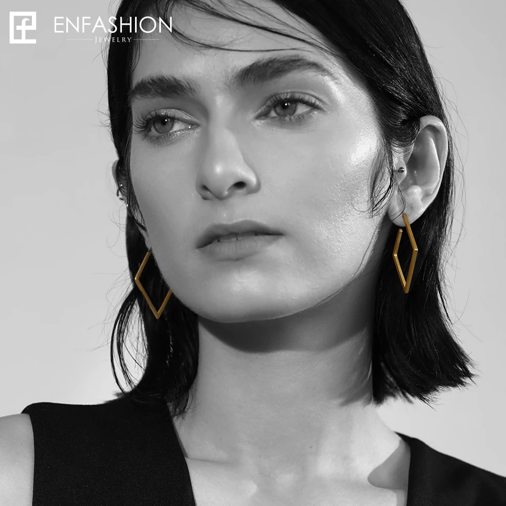 Enfashion ювелирные изделия геометрические маленькие ромбовидные серьги из