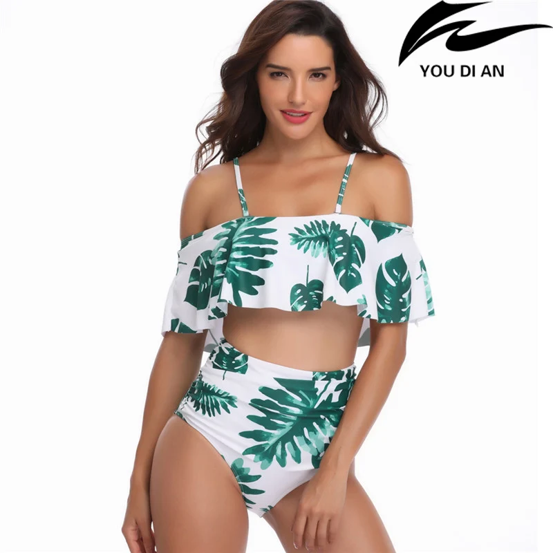 Новинка для женщин размера плюс купальник-бикини с высокой талией бикини набор