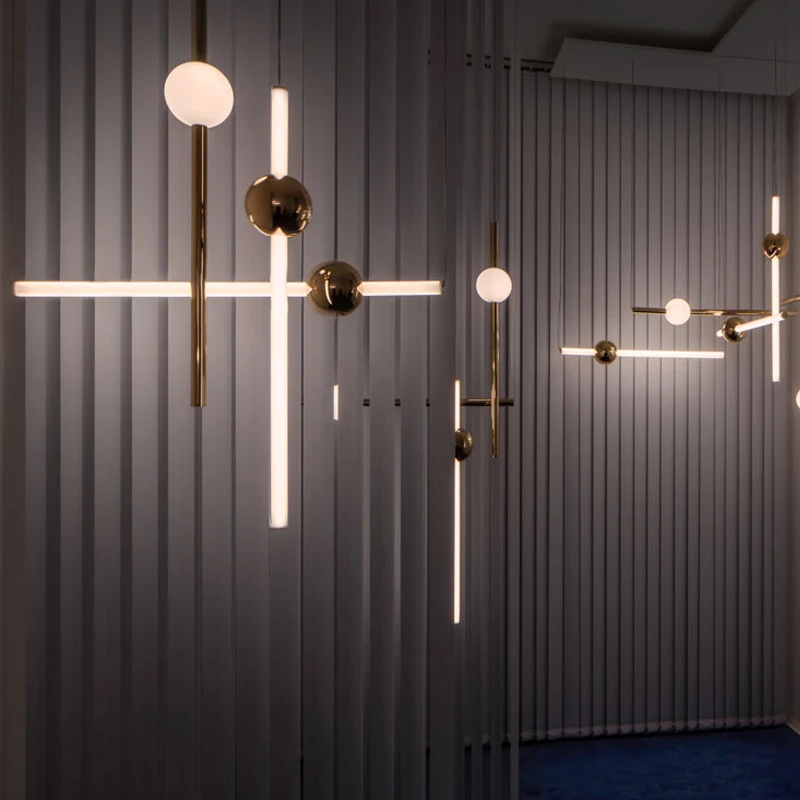 Минималистичный линейный арт светодиодный горизонтальный вариант подвесные