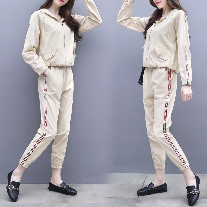 Modis повседневный спортивный костюм женский комплект 2 шт. весна-осень свободный