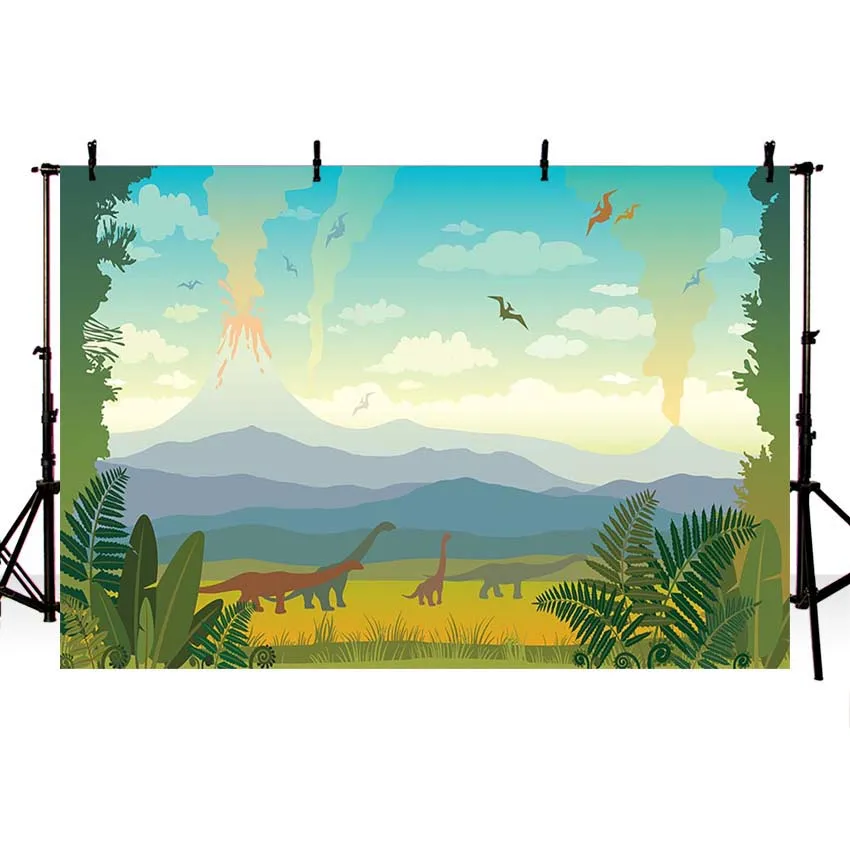 

Photography Background cartoon Dinosaur Park Birthday Kids Party Baby Shower Dessert table decor banner photography backdrop