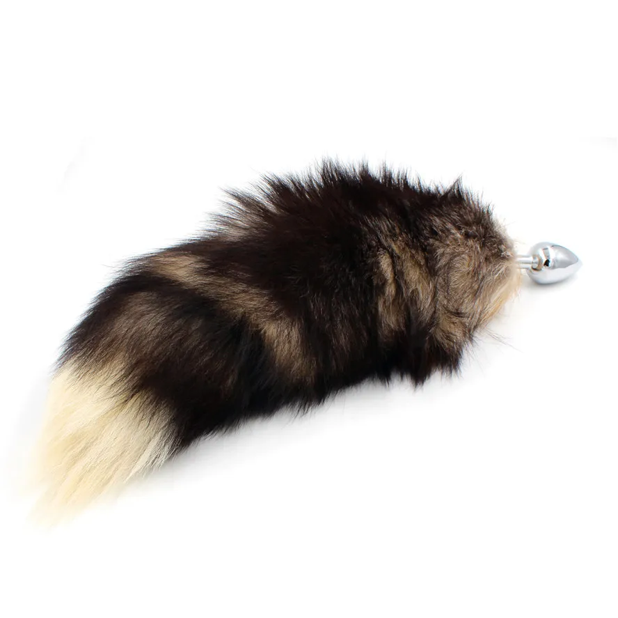 Big Fox tails With metal anal plug Sex toys Butt adult games Role play Real tail Drop shipping | Красота и здоровье