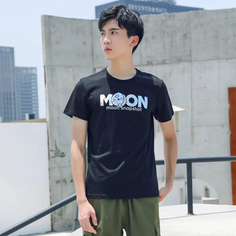 Xiaomi ULEEMARK мужская Трикотажная хлопковая Футболка с принтом модная дикая Удобная дышащая Летняя мужская футболка с коротким рукавом