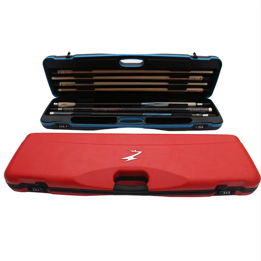 New High Capacity Imported 7 Holes Pool Cues Case Double Coded Lock High-strength Material Billiard Accessories Black Red Silver |