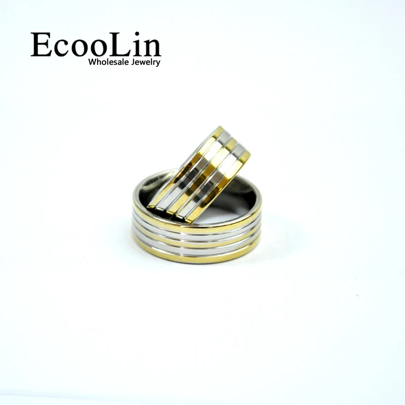 

50Pcs 2017 New Design Fashion Classic Men Gold Stainless Steel Ring For Mens Jewelry Wholesale Bules Lots Never Fade LB4005