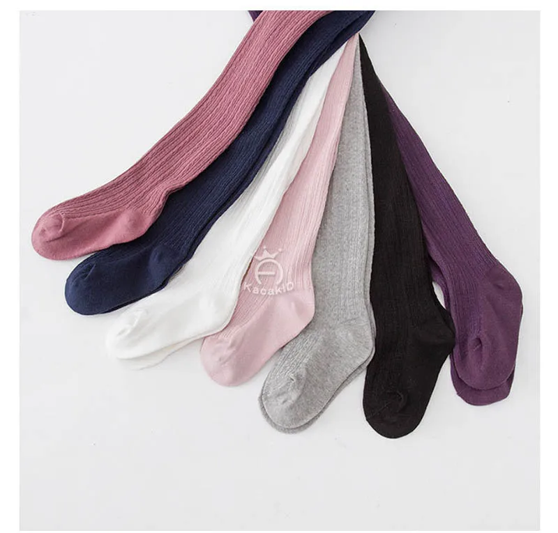 Однотонные теплые колготки для маленьких девочек Колготки-чулки Детские мягкие