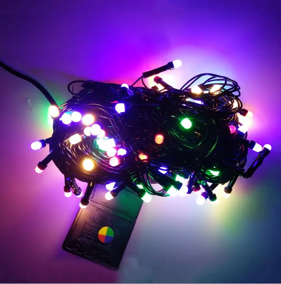 Multicolor BEIAIDI 8 м 72 Led Рождественский струнный светильник, черный провод, сказочный светильник, наружная Гирлянда для свадебной вечеринки, праздничное украшение - Испускаемый цвет: Multicolor