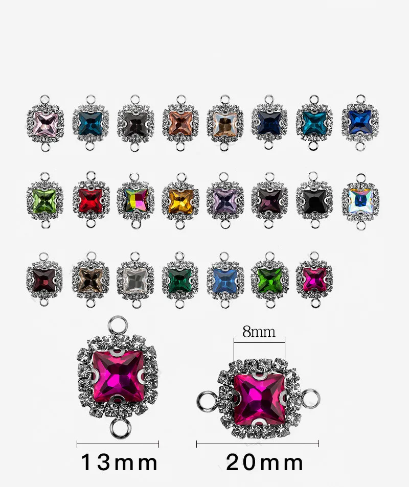 10 шт. квадратные подвески Концевики для браслета|Ювелирная фурнитура и