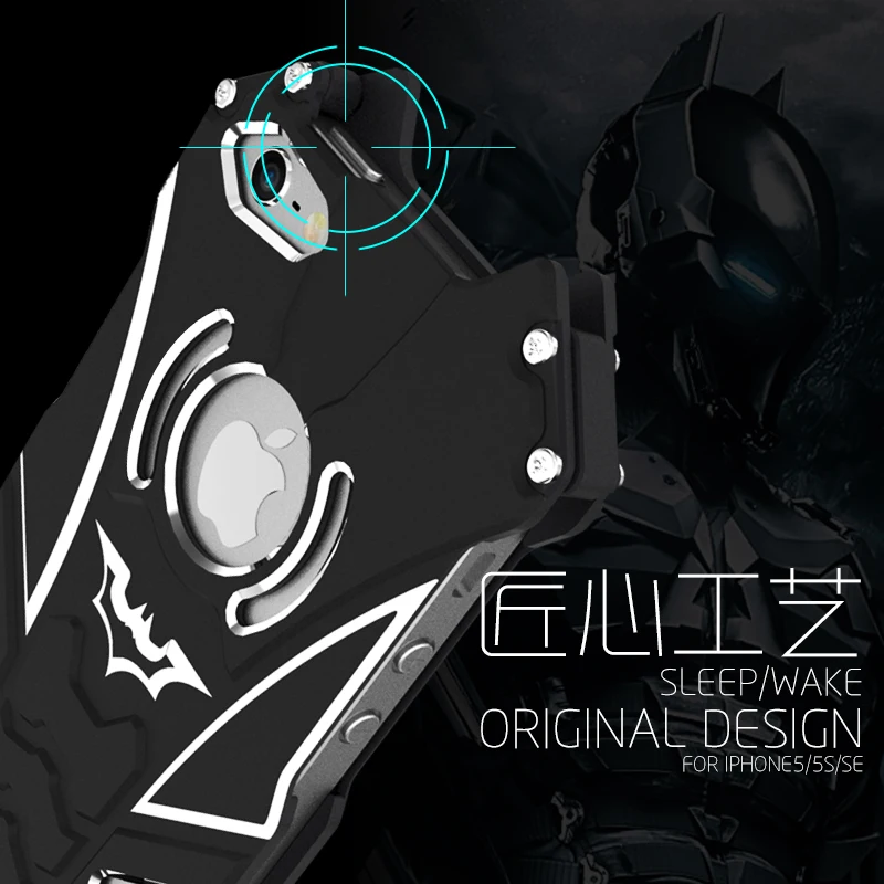 R-just Metal Aluminum Frame + Back cover Batman Phone Cases for iPhone 5C 2016 Newest Design Cool Gift Case Cover Kid |
