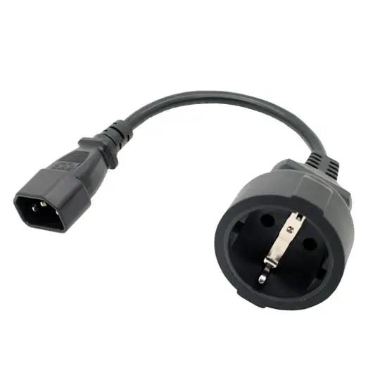 IEC C14 штепсельная Вилка для Schuko евро розетка короткий кабель 25 см|iec male plug|iec cableeuro
