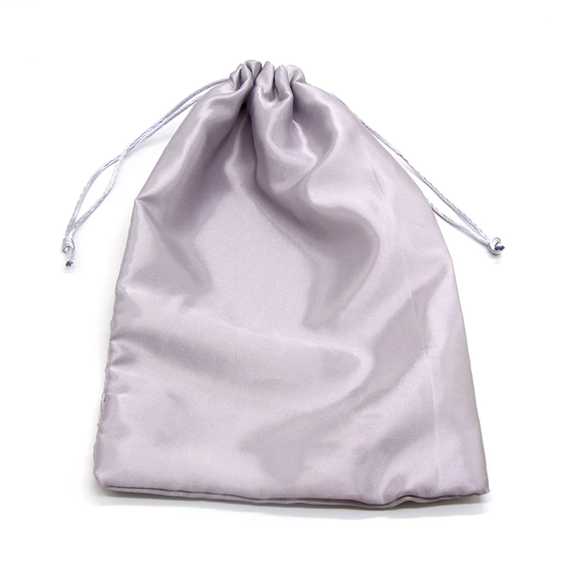 Серебряные Упаковочные пакеты с логотипом на заказ шелковые атласные для