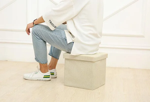 D30XH30CM тканевый табурет, табурет с квадратным ящиком для хранения, табурет для ног, подставка для ног, мебель для дома, складной и складной