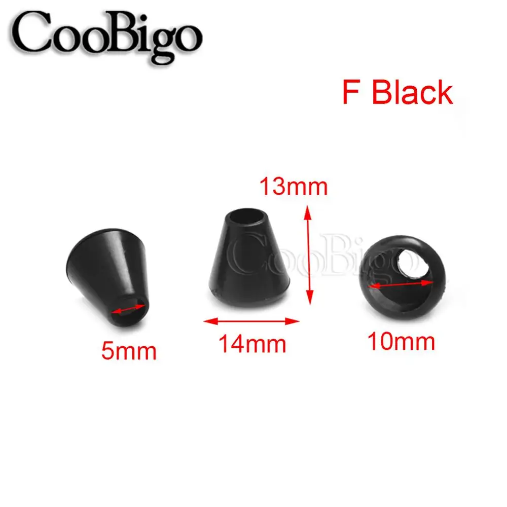 F Black 20 шт. концы шнура пластиковые отверстия колокольчик фиксатор тумблер зажим веревка для спортивной рюкзак сумки diy Запчасти Аксессуары - Цвет: F Black