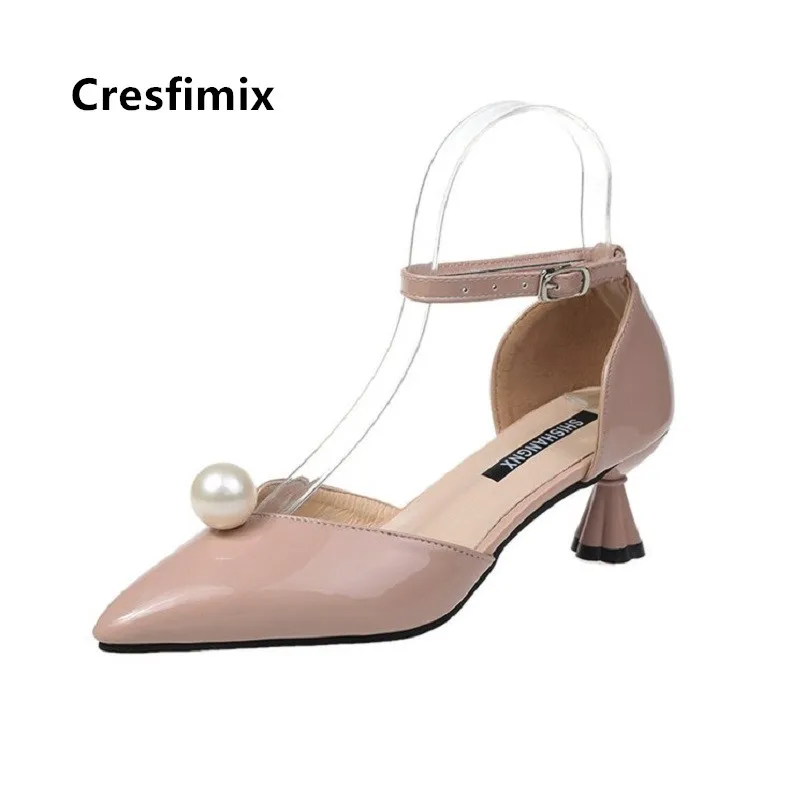 Cresfimix/женские милые вечерние туфли-лодочки на высоком каблуке с пряжкой в ночном