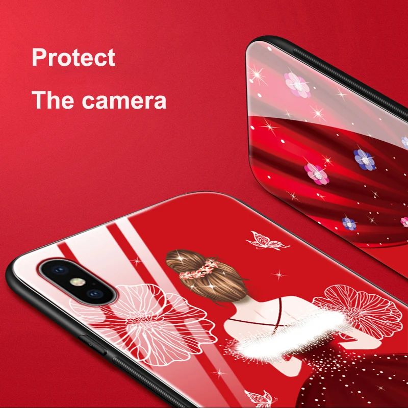 For iphone X case iX tempered glass hard phone back cover iphoneX cases 10 protective coque 5.8&quot | Мобильные телефоны и