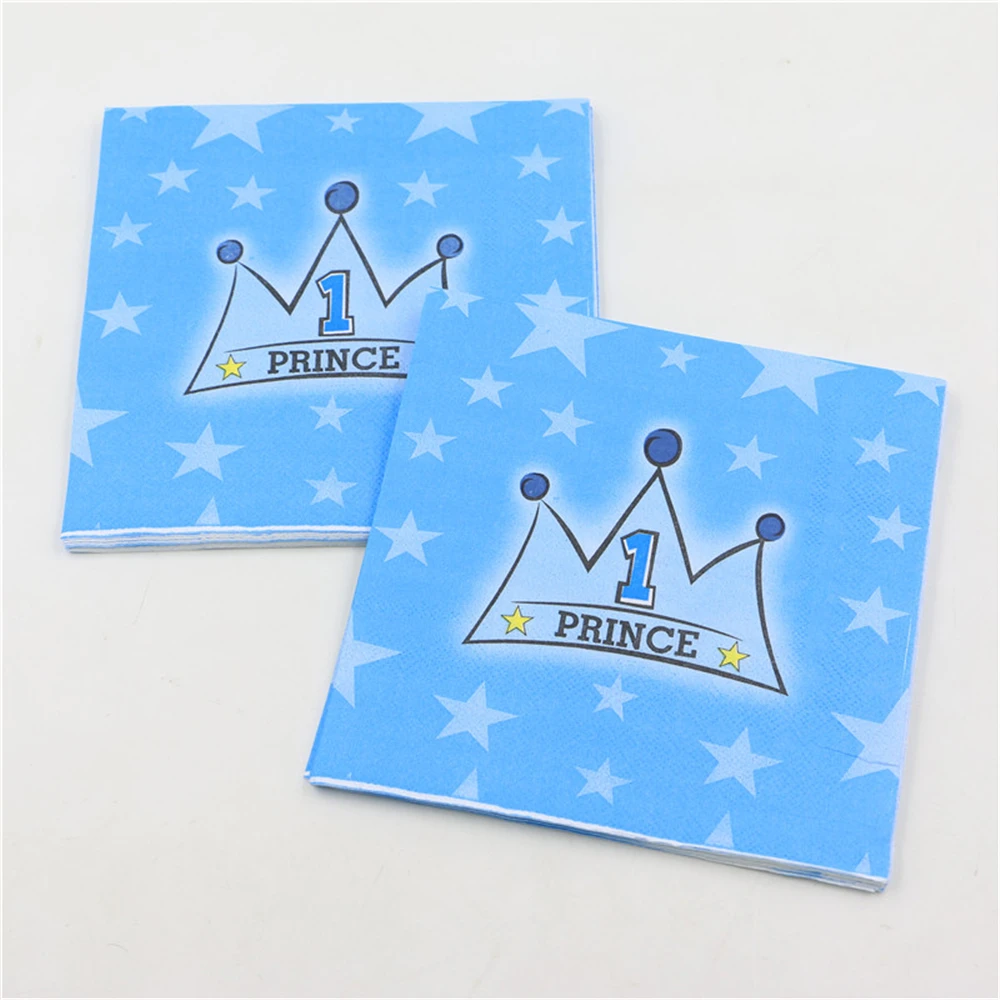Синяя принцесса Корона тема 20 шт. пищевой для маленьких мальчиков и девочек