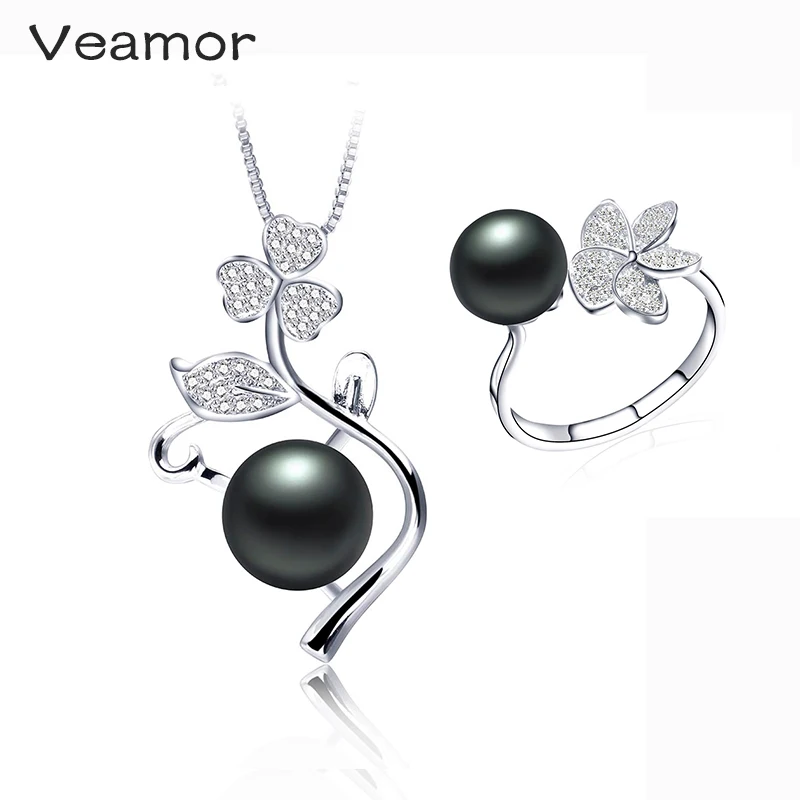 Veamor свадебные ювелирные комплекты для невест жемчужное ожерелье набор серебро 925