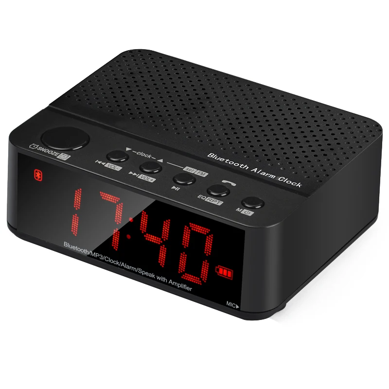 Noyazu Bluetooth Беспроводной Динамик со светодиодной Дисплей Будильник FM Радио