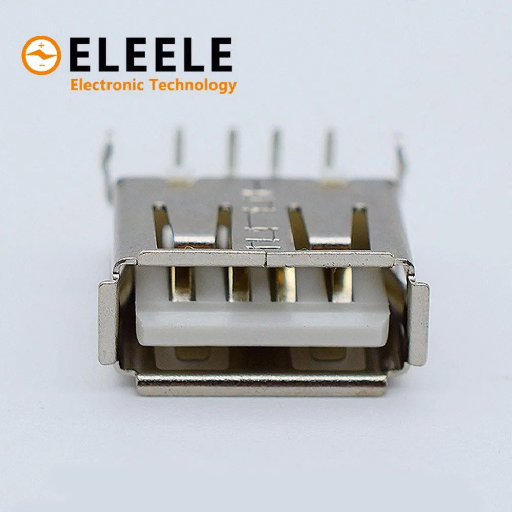 10 шт. USB 2 0 4Pin A Тип гнездо разъем фута 90 градусов передача данных Зарядка адаптер PCB