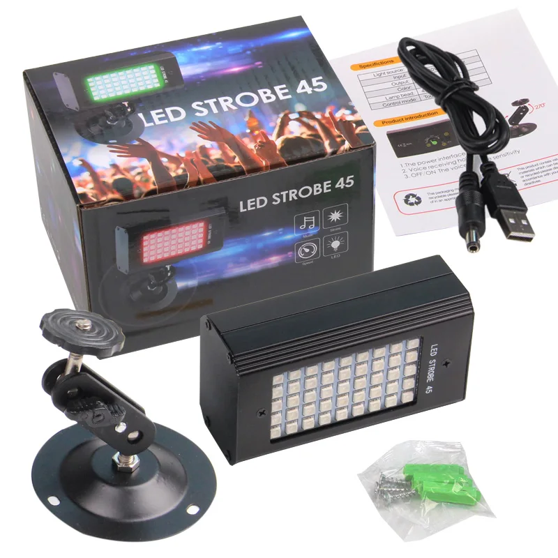 

RGB LED Strobe Disco Light Party stroboscope Lights Sound Activated Projector Flash strobbs Stage Lighting USB 5V