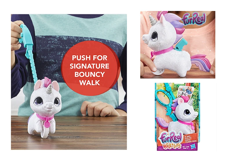 Hasbro FurReal Friends Walkalots большой Wags Единорог кошка, большая собака, котенок, Lil' Wags кролик, ходунки мех Домашние животные игрушки и подарки для детей