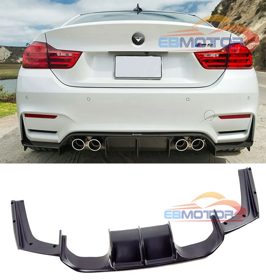 Неокрашенный V стиль задний диффузор для BMW F8X F80 F82 M3 M4 2014UP B255F|diffuser|diffuser rear |