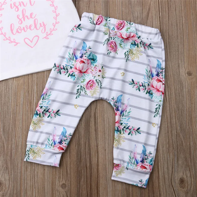3 шт. летняя одежда для новорожденных девочек футболка штаны и повязка на
