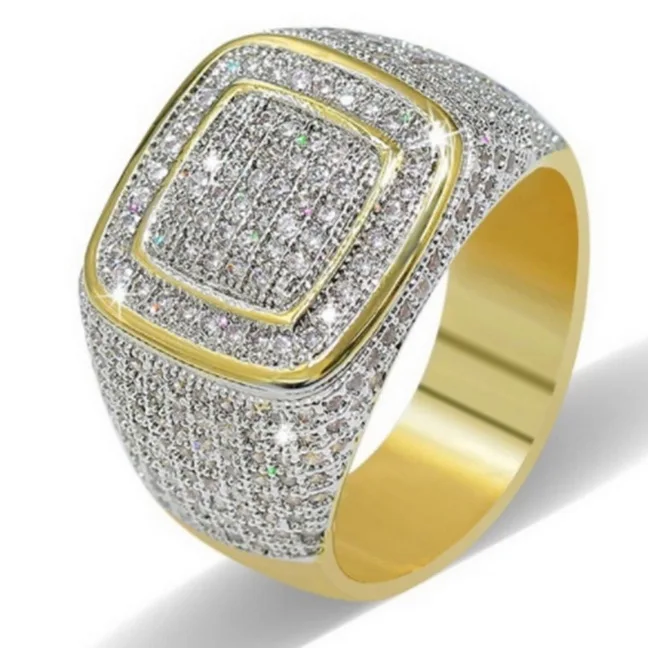 N942 ring Iced Out кольца для мужчин и женщин из нержавеющей стали большой камень геометрическое квадратное кольцо на палец золотого цвета большие сердца мужские кольца O3N950 - Цвет основного камня: N942 ring