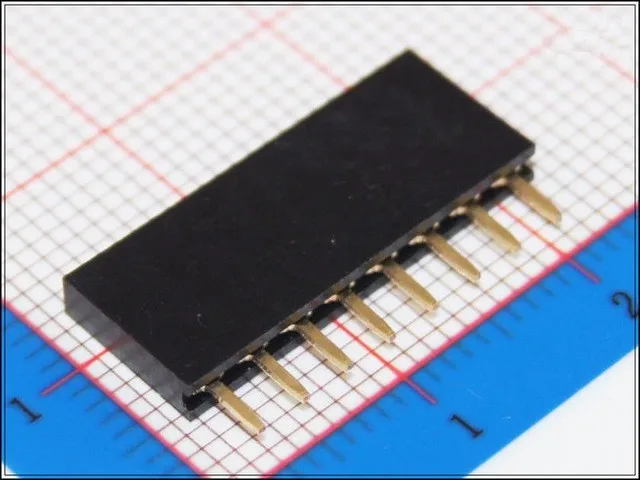 

100Pcs 8 Pins 1*8 1X8p Single Row 1x8 Ways 2.54mm Spacing Female Pin Header Connector