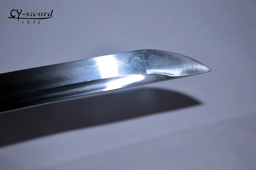 1060 STEEL oil quenching clay tempering golden blade handmade katana sword