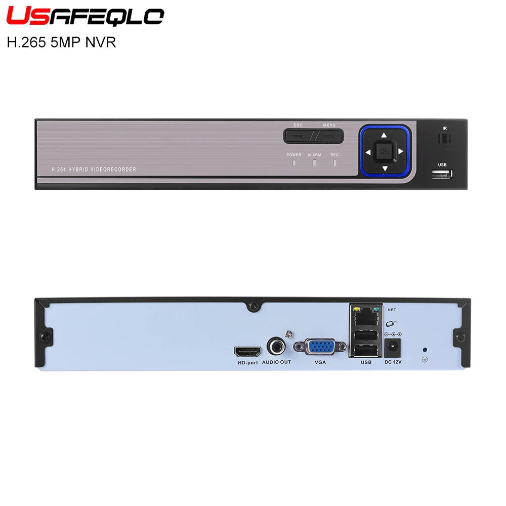 USAFEQLO H.265 H.264 8CH 16CH IP камера NVR охранная система видеонаблюдения P2P ONVIF 4*5MP/8*4 Мп в