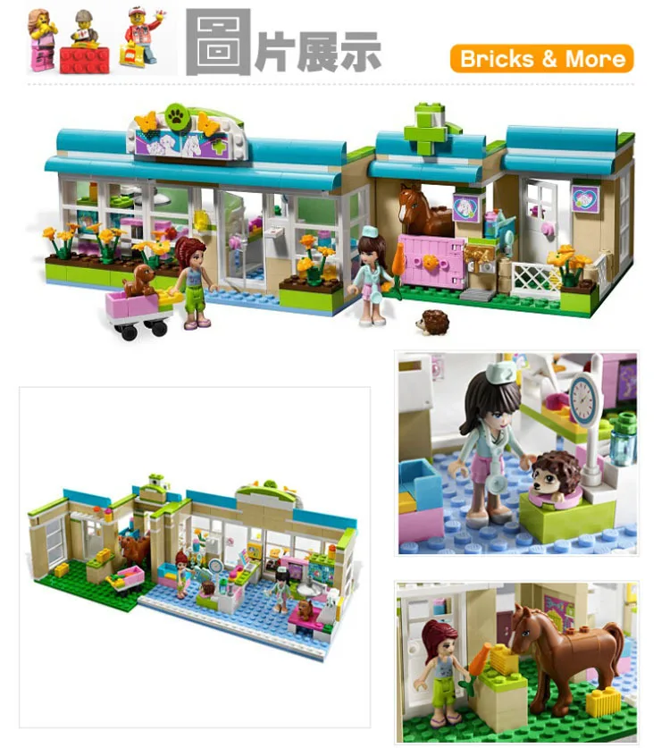 Construccion AMIGOS heartlake аэроклуба pet больницы ансамбль de Juguetes educativos los ladrillos Para Las ninas |