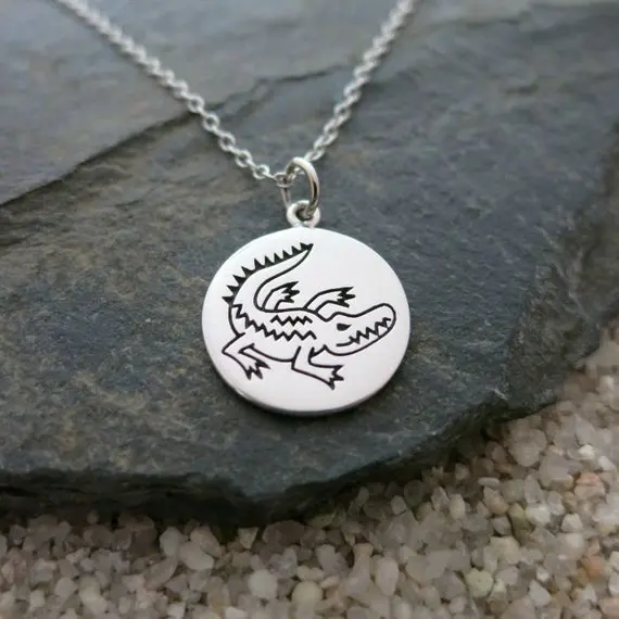 Customized Animal Jewelry S925 Sterling Silver Crocodile Charm Necklace Best Christmas Gift For Men YP4035 | Украшения и
