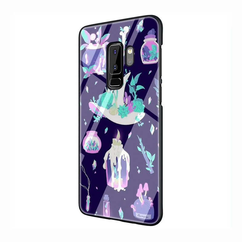 G8 Girly пастельных ведьмы закаленное Стекло мягкий чехол для телефона для samsung Galaxy S7 край S8 S9 S10 Note 8, 9, 10, плюс A10 20 30 40 50 60 70 - Цвет: G8