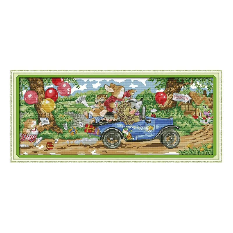 Joy Sunday crossstitch diy дорожный мяч для автомобиля мыши DMC14CT11CT хлопковая ткань комплекты