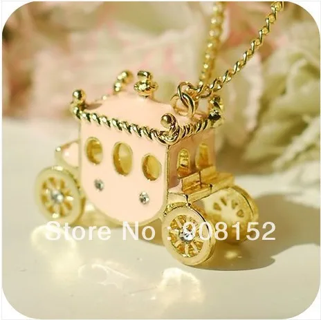 Ожерелье с кулоном ожерелье розовой каретой принцессы длинное в стиле ретро |