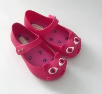 pink Mini Melissa/3 цвета; детские сандалии с котами; прозрачные сандалии для девочек; коллекция года; Летние сандалии для девочек; пляжная обувь для малышей; 12-19 см - Цвет: pink