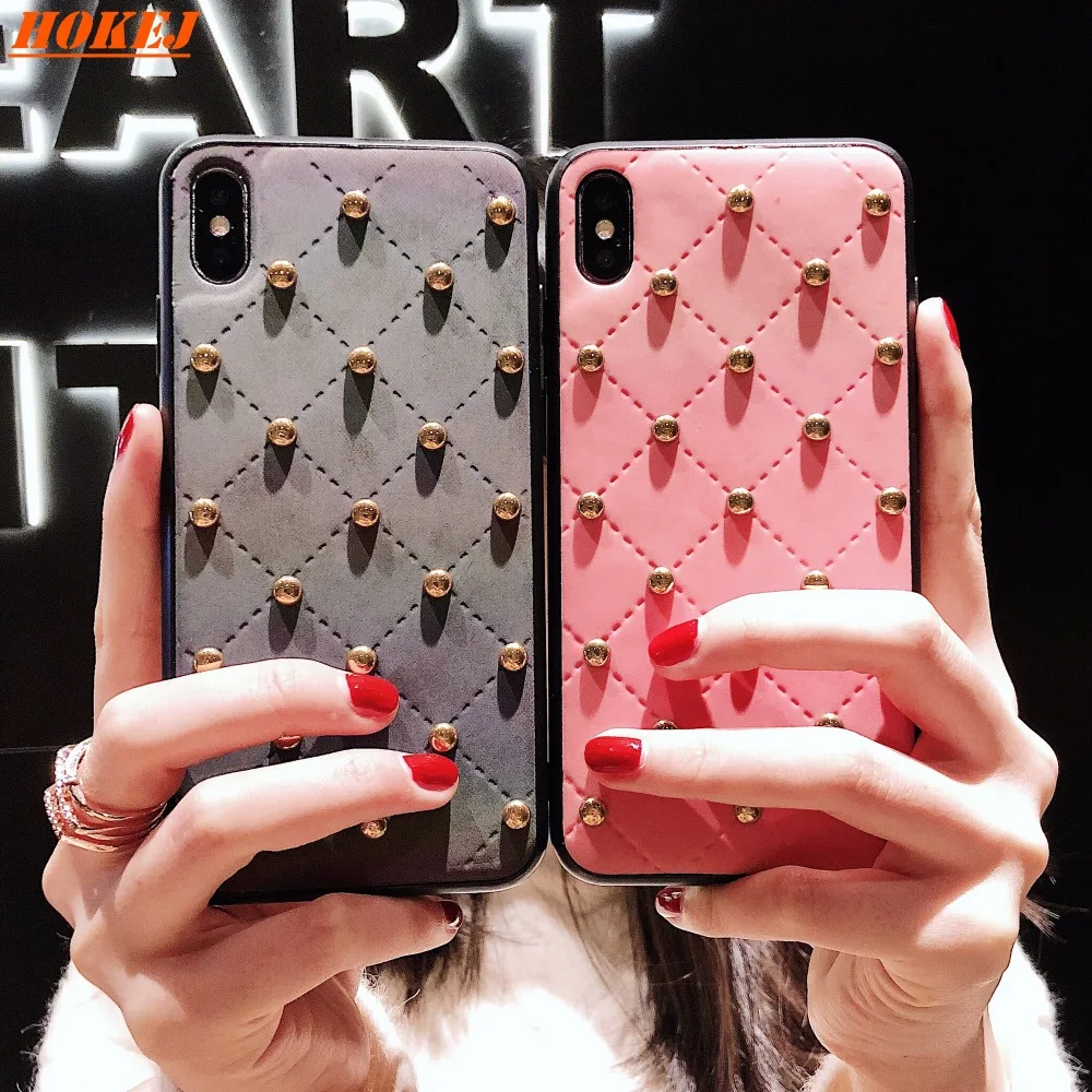 Чехол для телефона HOKEJ с металлическими заклепками iphone x6 6s Plus градиентный цвет