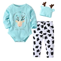 baby clothing newborn baby girl clothes christmas deer jumpsuit romper pants hat my first christmas outfits set