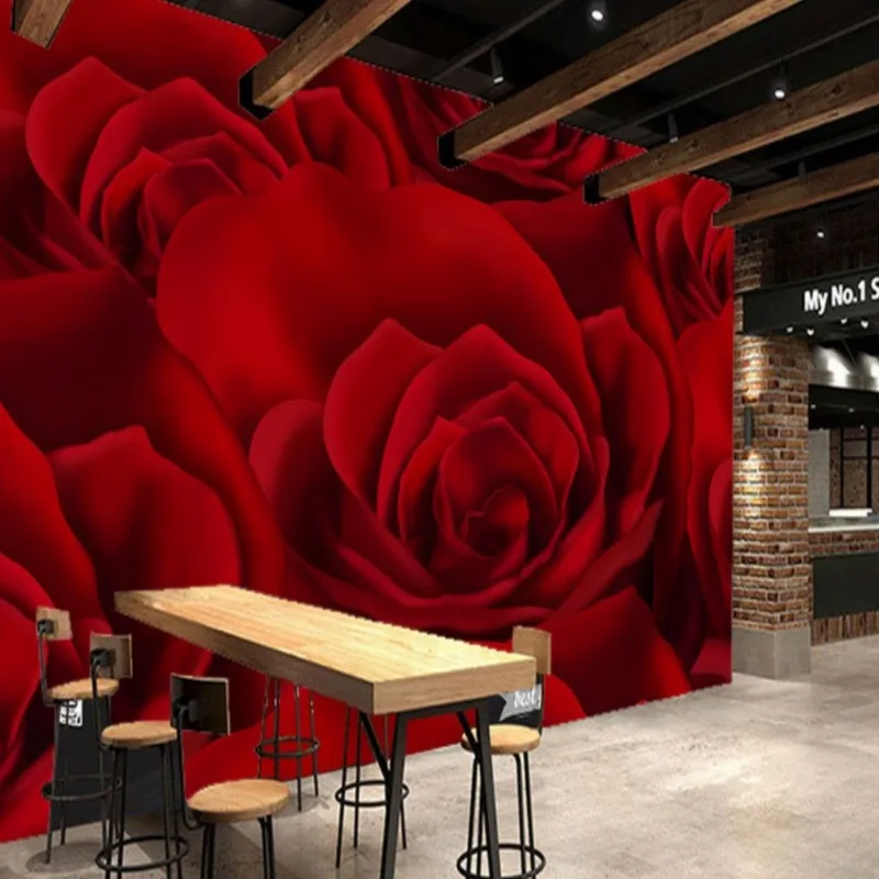 Цветочные обои в стиле Коломак романтические красные розы украшение живопись 3d