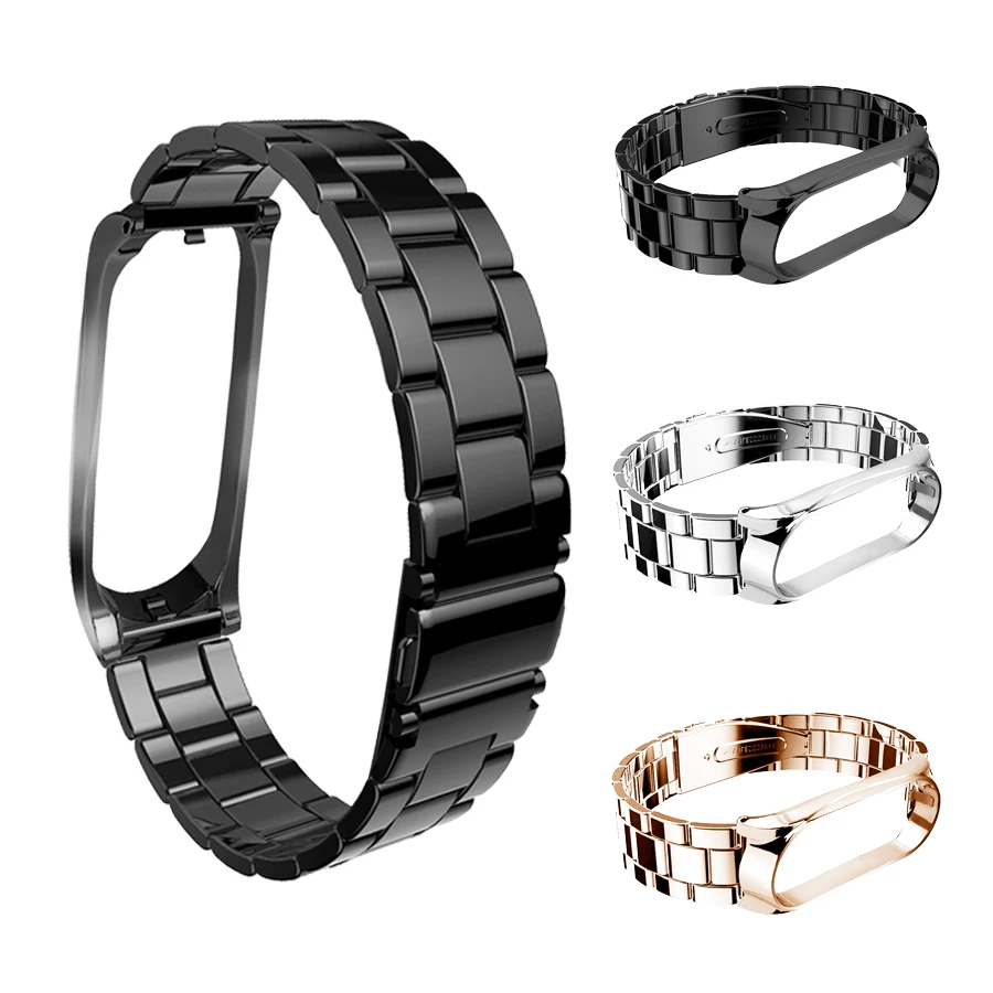 

Stainless steel wrist strap for Xiaomi Mi Band 4 Band Strap for Miband 3 Bracelet Pulseira Miband3